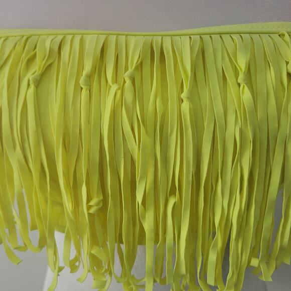 Victoria's Secret Size L Fringe Neon Yellow Bandeau Swim Top Beachwear Summer - Picture 2 of 9